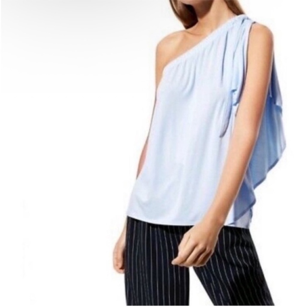 Aritzia Babaton Wilmer Light Blue One Shoulder Top